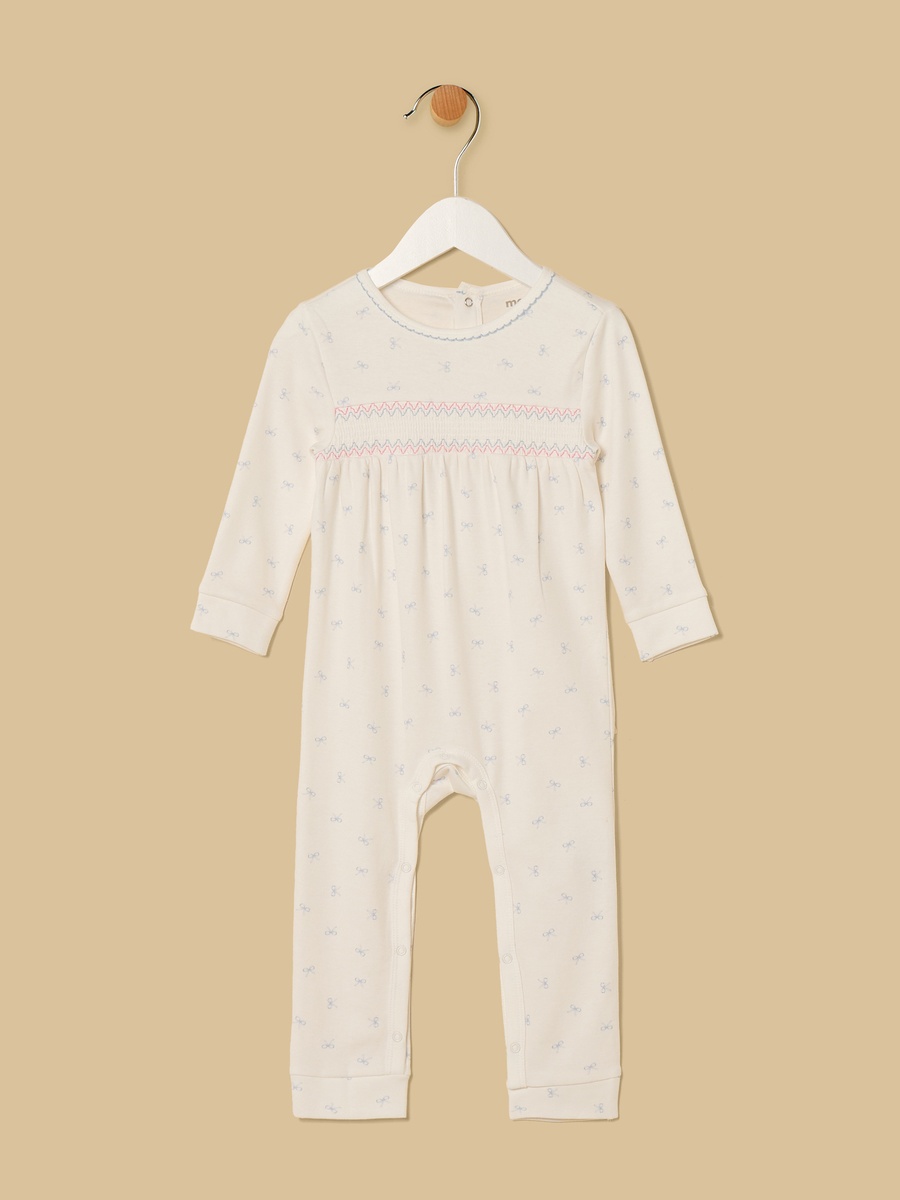Bow Print Cotton Sleepsuit