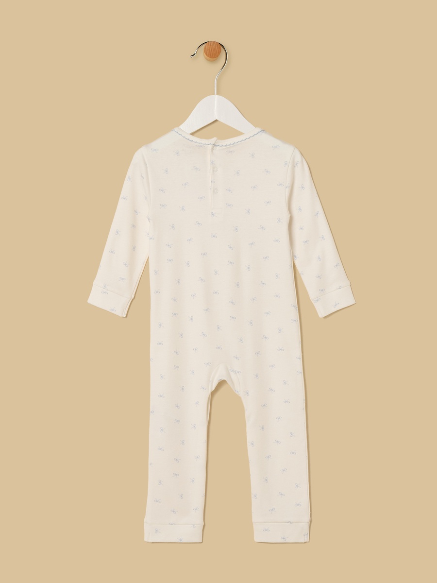 Bow Print Cotton Sleepsuit