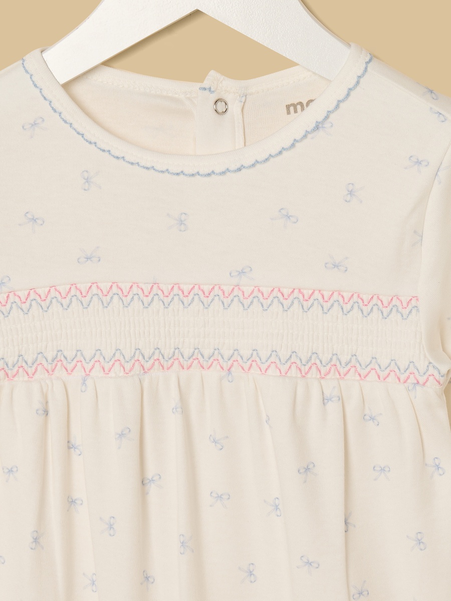 Bow Print Cotton Sleepsuit