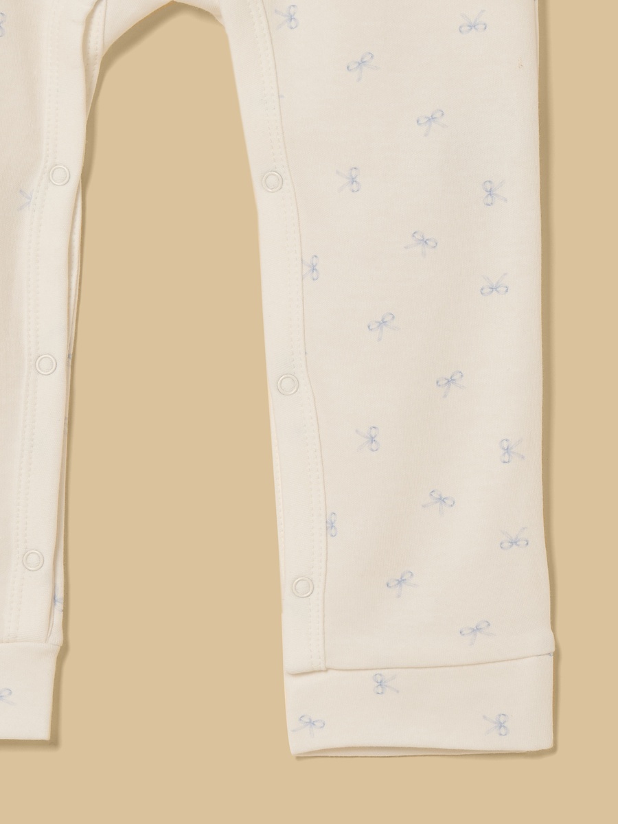 Bow Print Cotton Sleepsuit