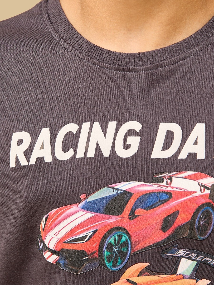 Racing Car Print Cotton Shorts Set