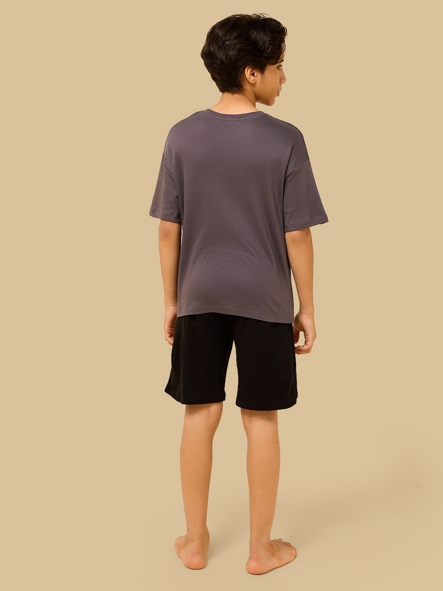 Racing Car Print Cotton Shorts Set