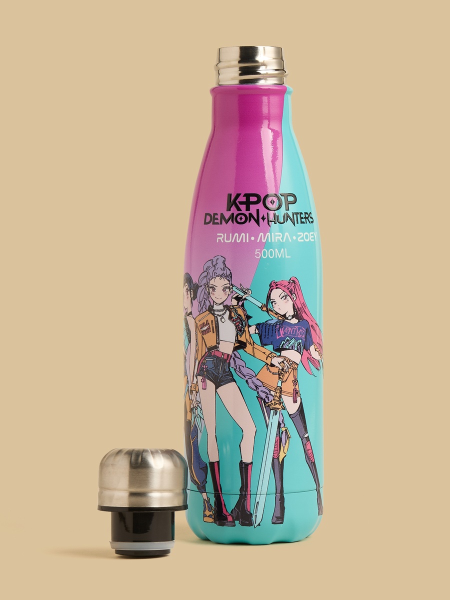 KPop Demon Hunters Print Stainless Steel Water Bottle - 500 ml