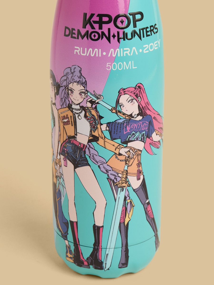 KPop Demon Hunters Print Stainless Steel Water Bottle - 500 ml