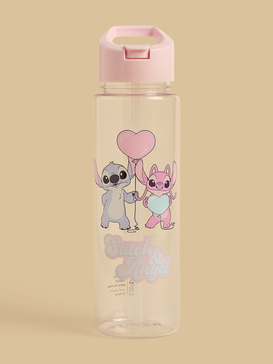 Stitch and Angel Print Water Bottle