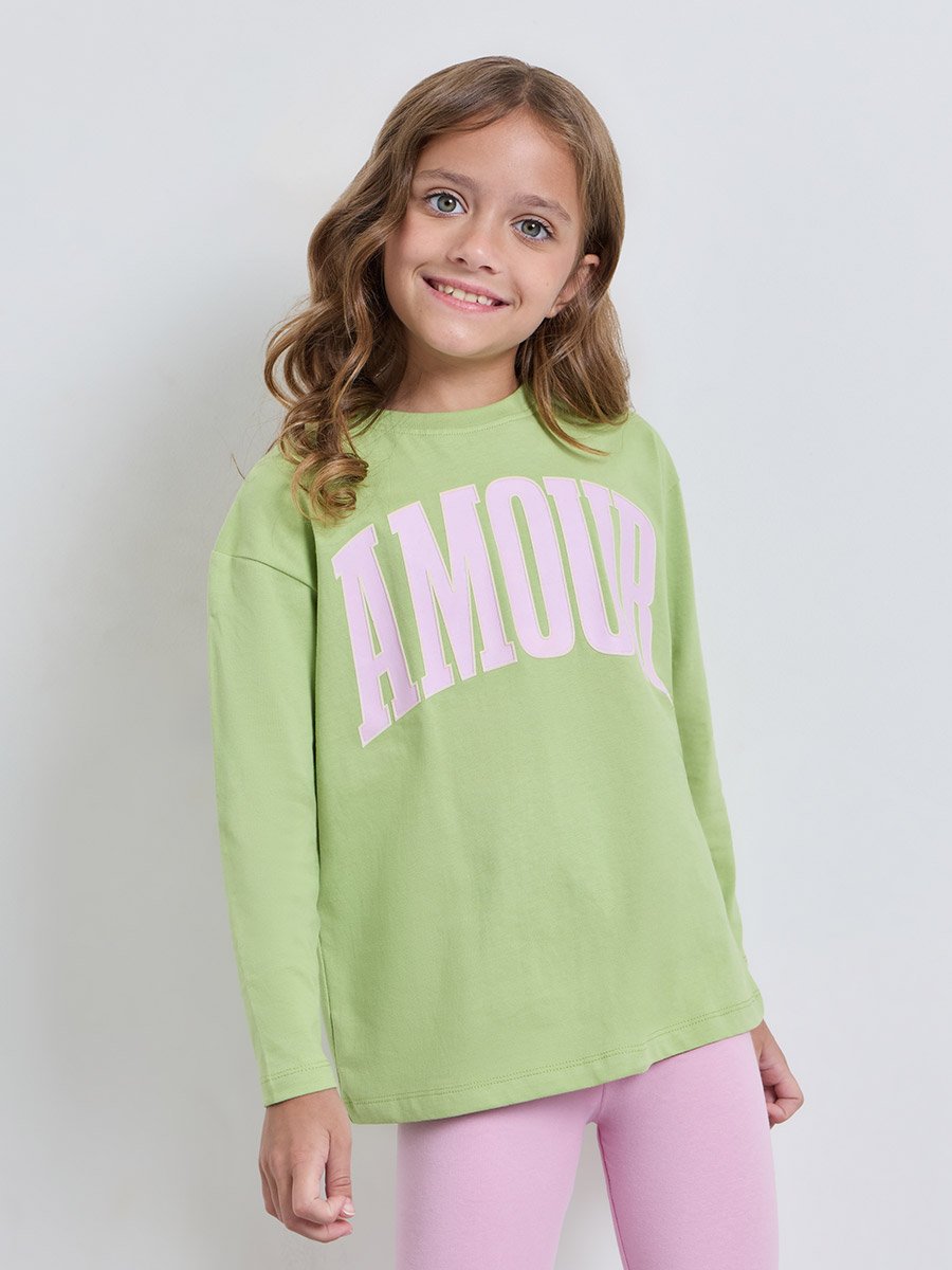 Girls Printed Long Sleeve T-Shirt and Leggings Set