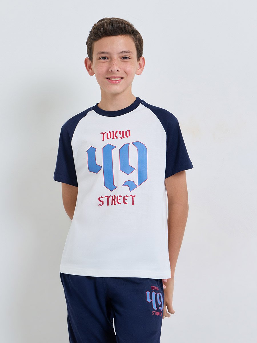 Teen Boys Graphic Raglan Sleeve T-Shirt and Joggers Set