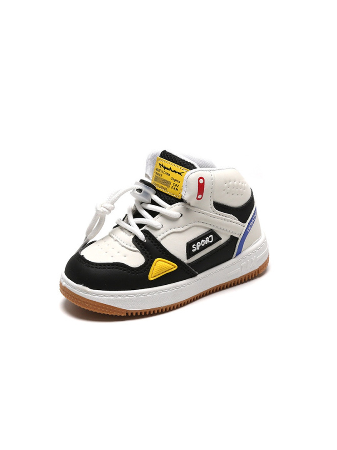 High-Top Sneakers with Gum Sole