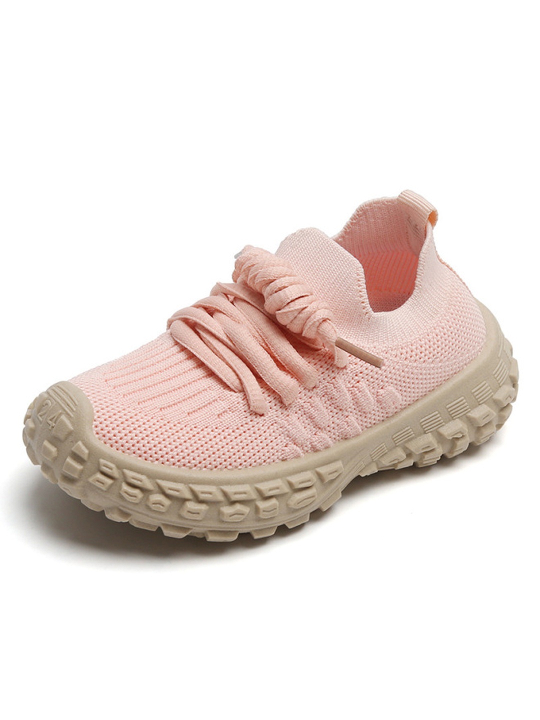 Lace-Up Knit Sneakers with Textured Sole