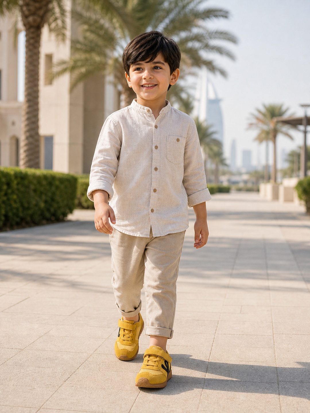 Boys Mesh and Suede Look Hook-and-Loop Sneakers