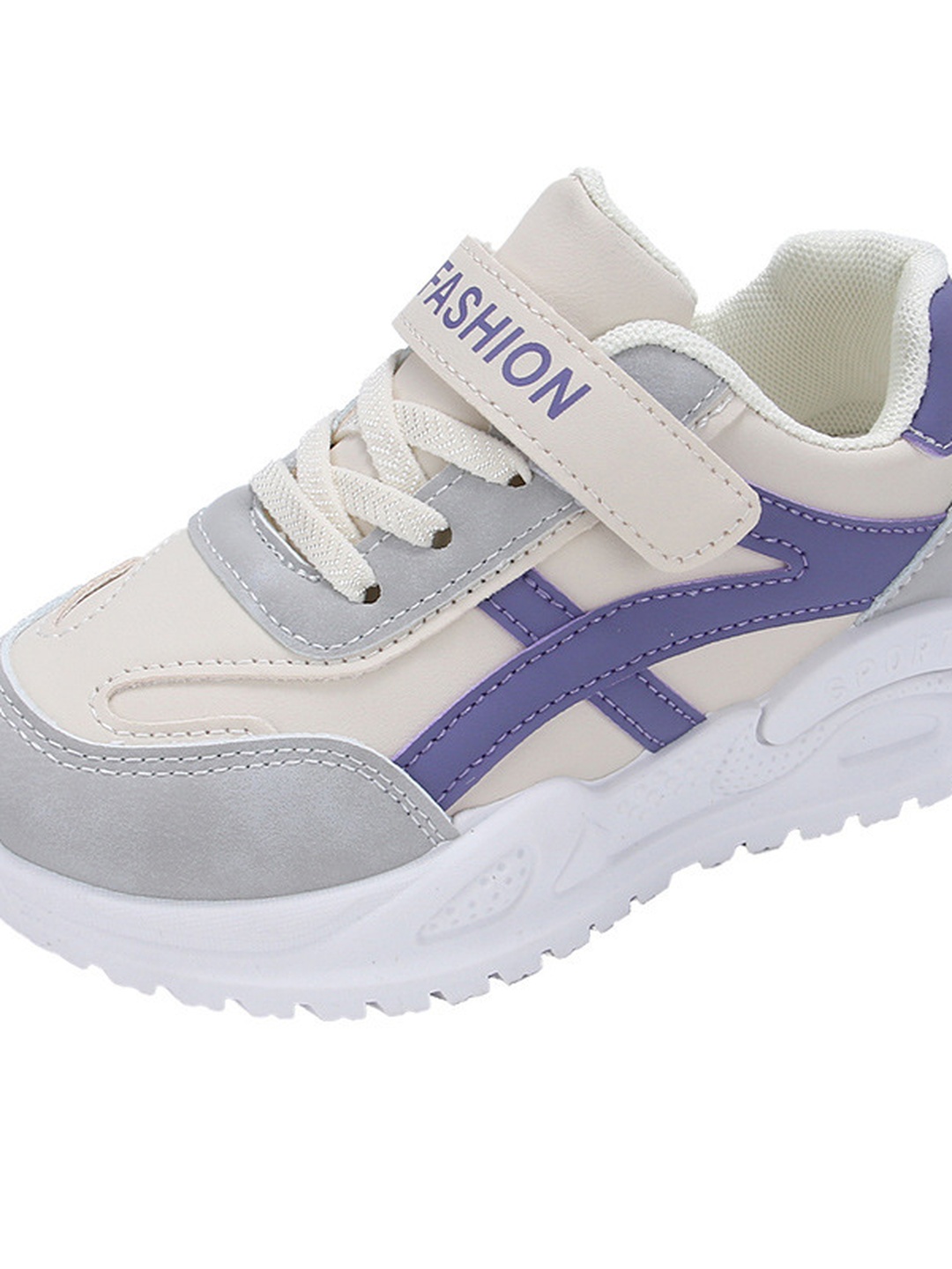 Girls Hook-and-Loop Lace-Up Sneakers
