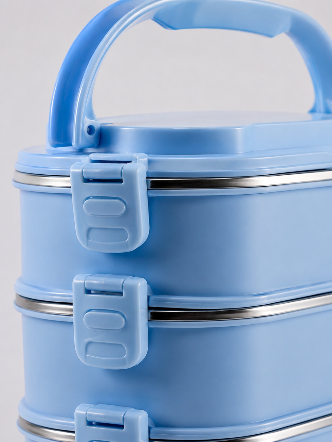 Blue 5-Tier Stainless Steel Bento Lunch Box Set, 4500ml