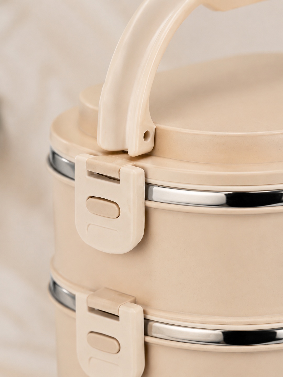 Khaki 5-Tier 4500ml Stainless Steel Bento Box with Bag and Utensils