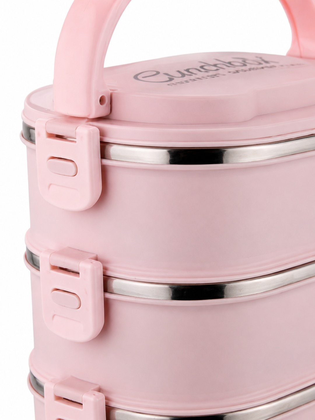 Pink 4-Tier Stainless Steel Bento Lunch Box Set with Insulated Bag