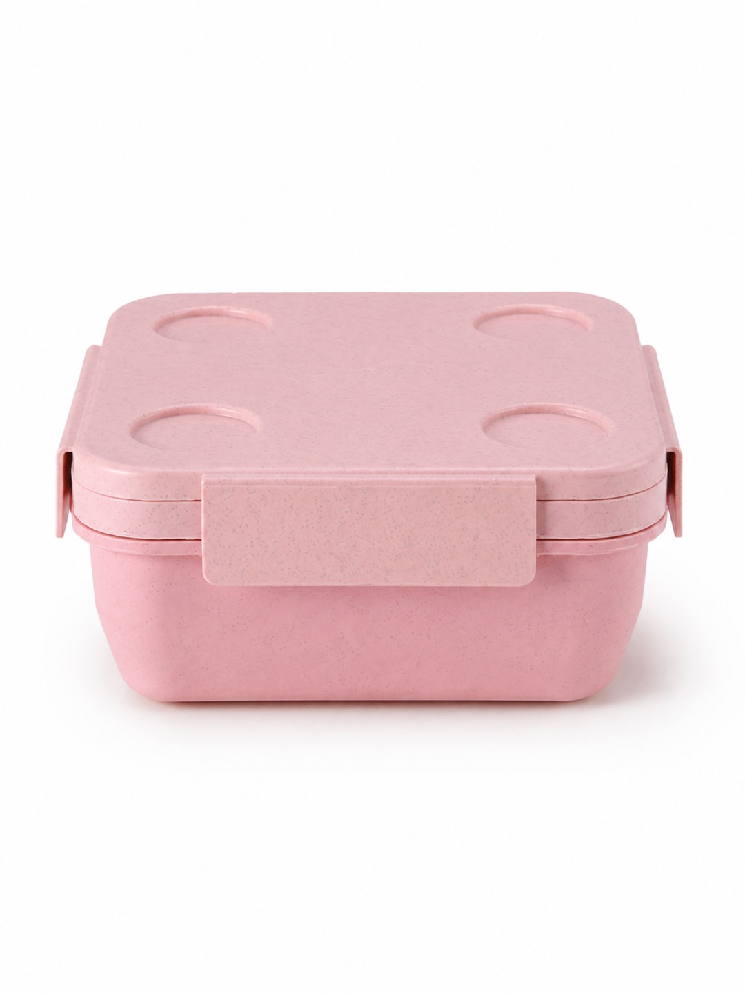 Pink Wheat Straw Double-Layer Compartment Lunch Box, 1250ml