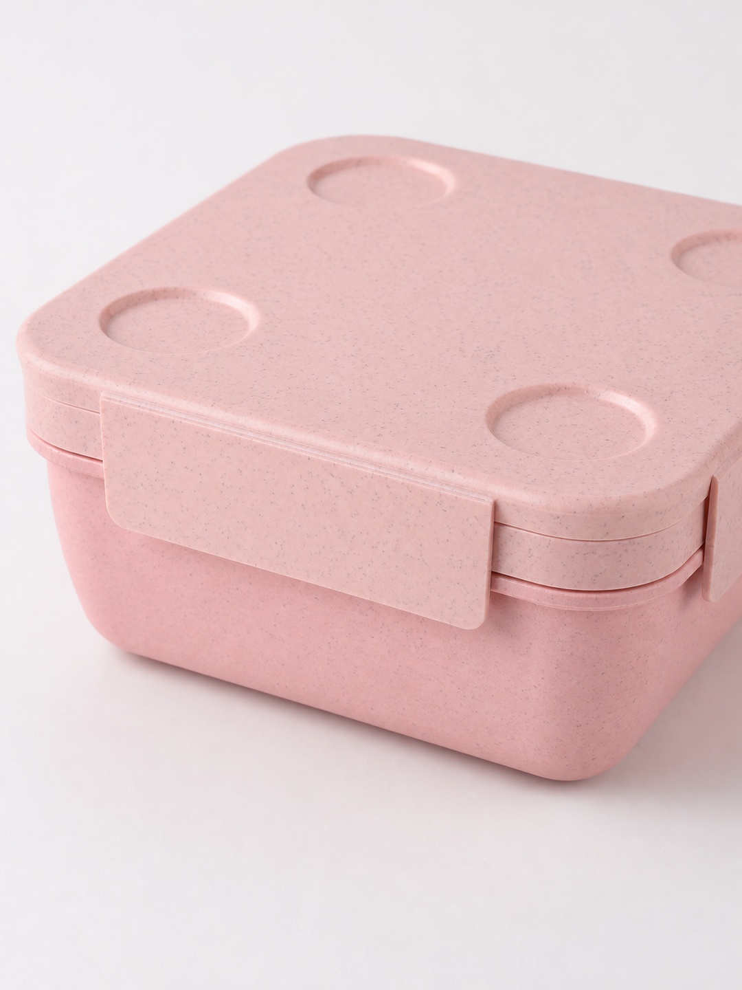 Pink Wheat Straw Double-Layer Compartment Lunch Box, 1250ml