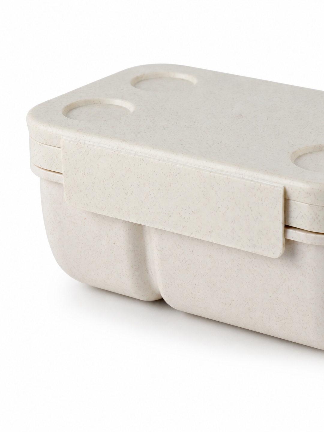 Wheat Straw Double-Layer Compartment Lunch Box, 960ml, Off-White