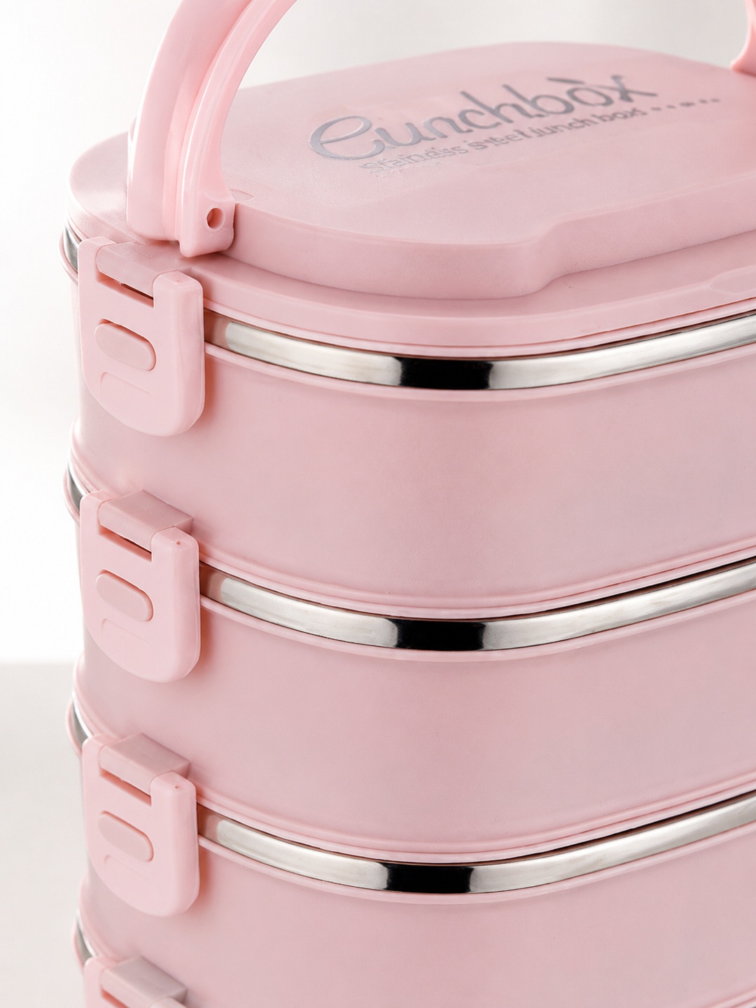 Pink 5-Tier Stainless Steel Insulated Bento Lunch Box Set