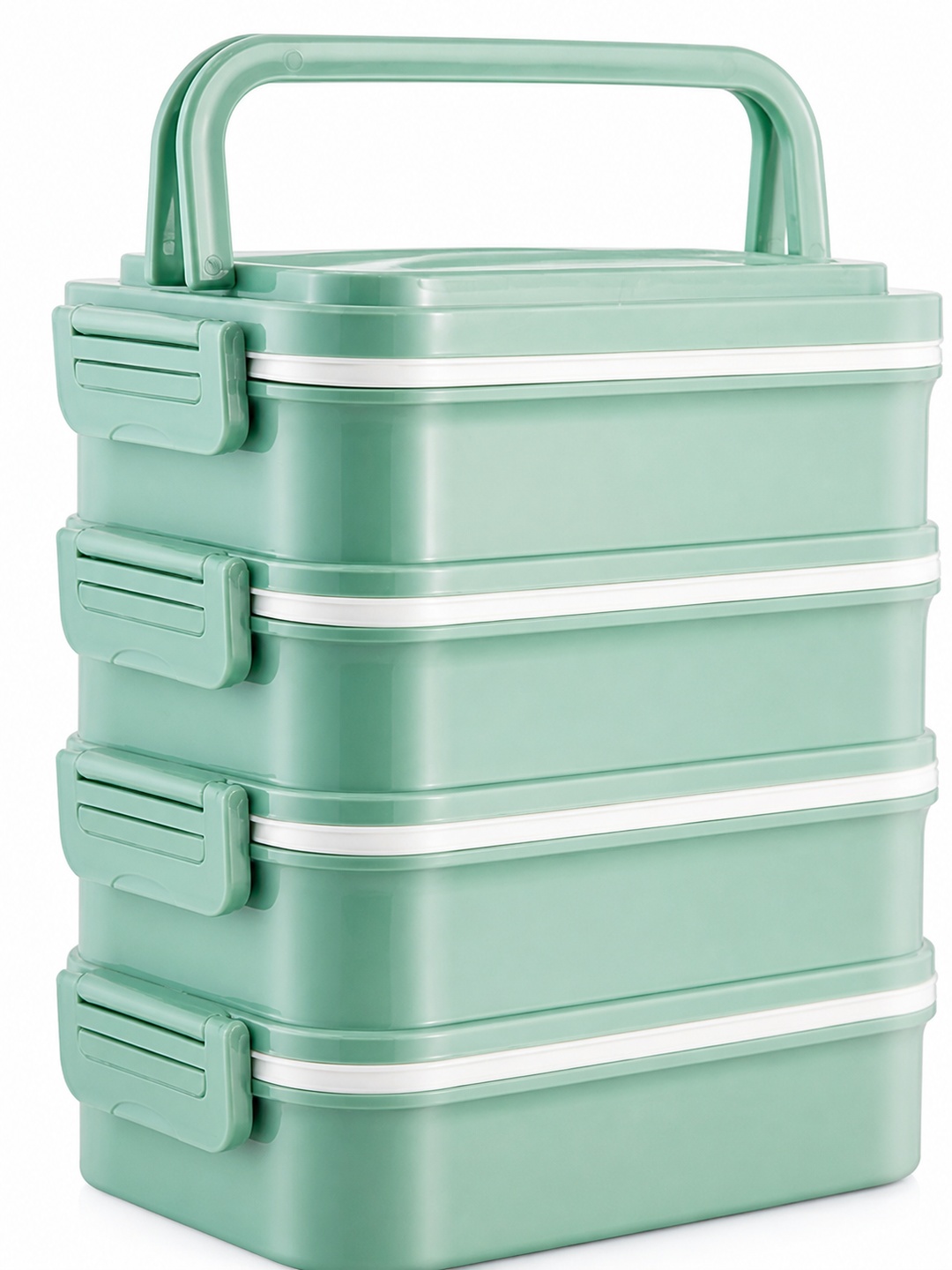 Green 4-Tier 3600ml Lunch Box with Utensils and Insulated Bag
