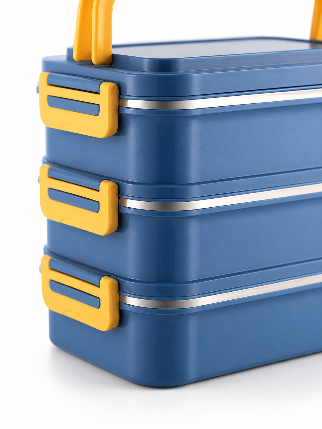Blue 3-Tier 2400ml Insulated Stainless Steel Lunch Box Set