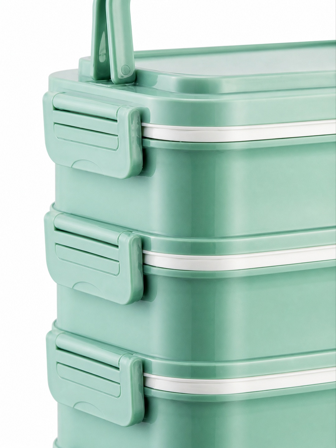 Green 5-Tier 4500ml Lunch Box with Cutlery and Insulated Bag