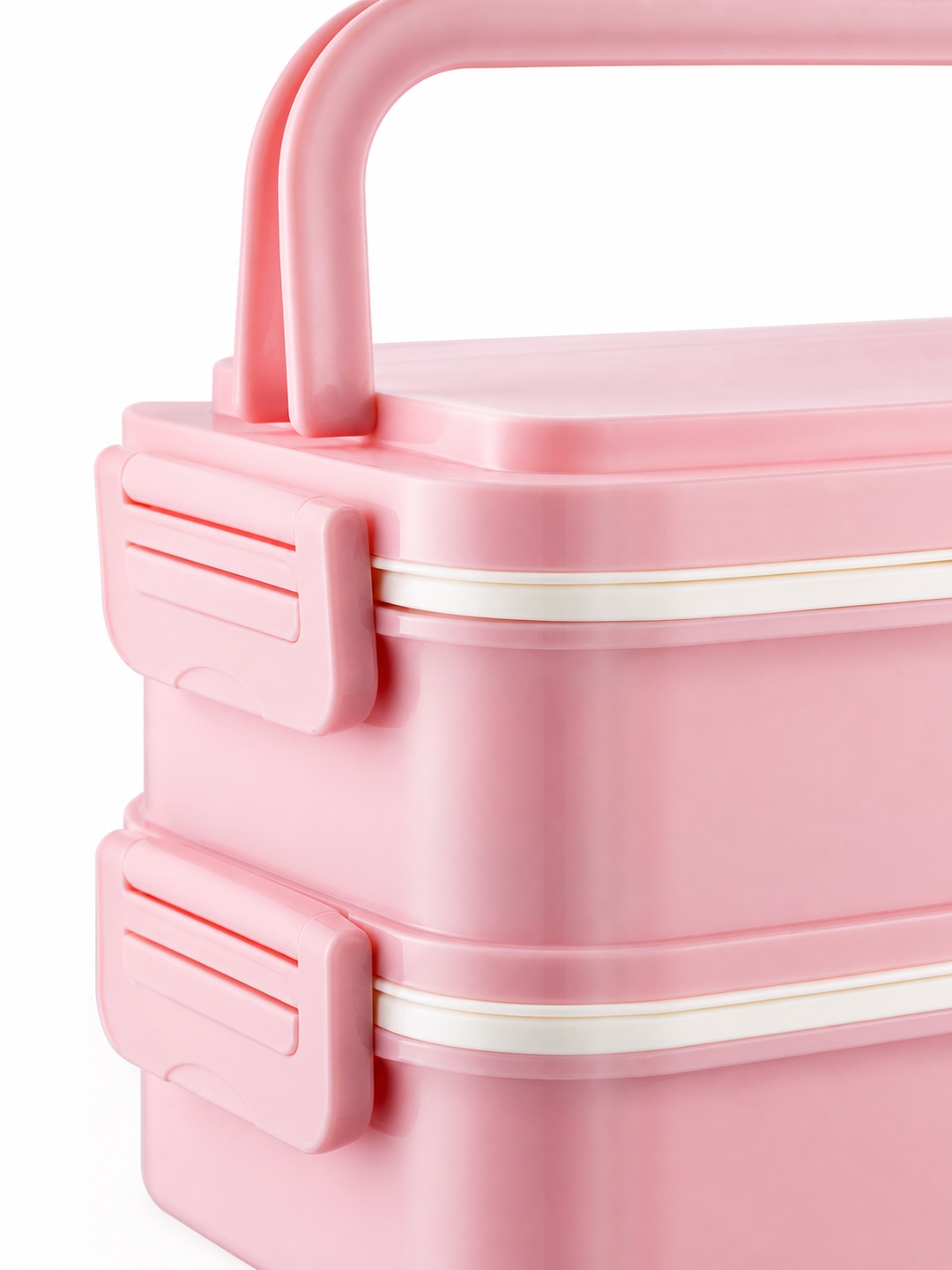 Pink 2-Tier 1800ml Lunch Box with Cutlery and Insulated Bag