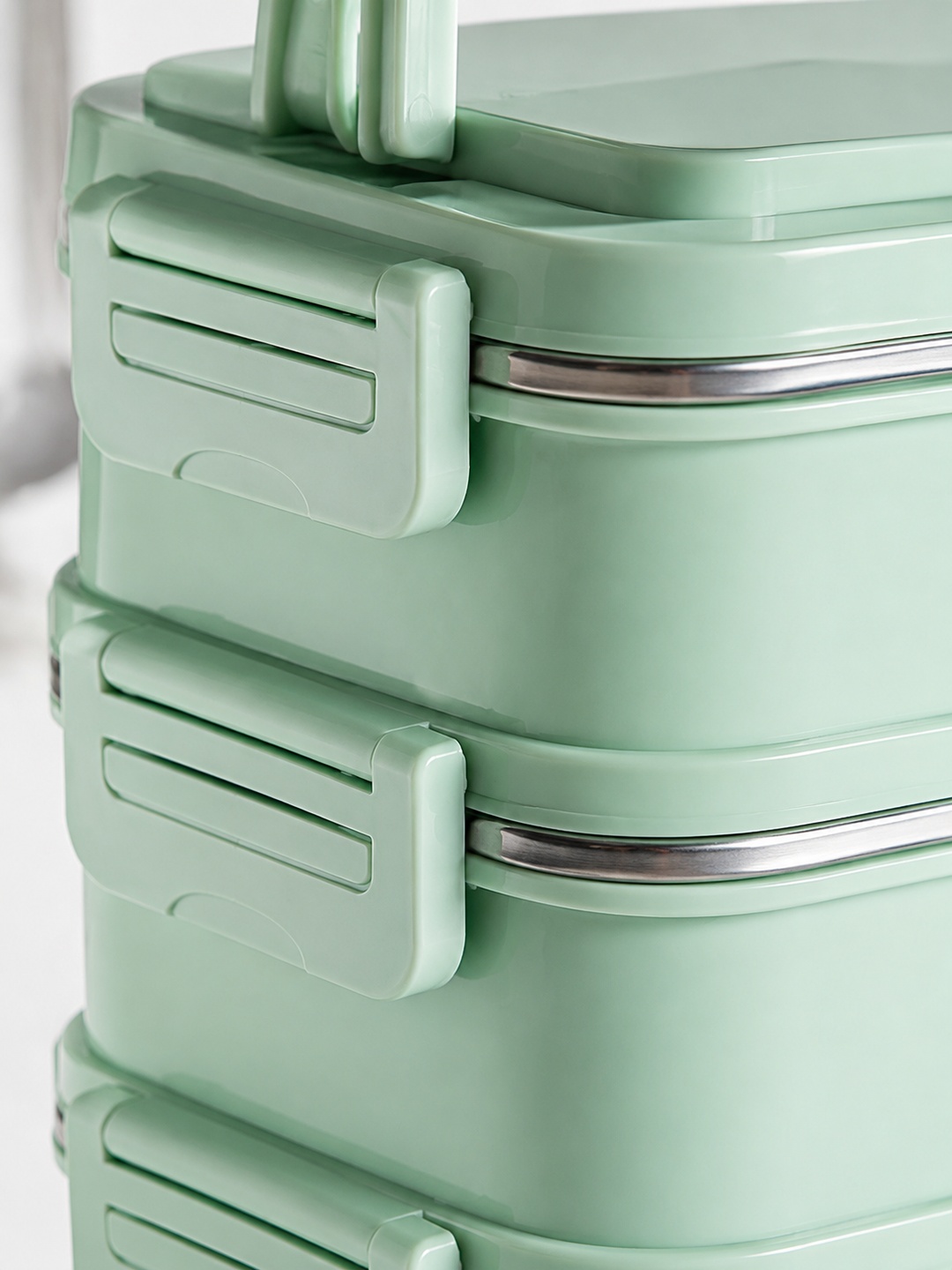 Green 5-Tier Stainless Steel Lunch Box Set with Insulated Bag