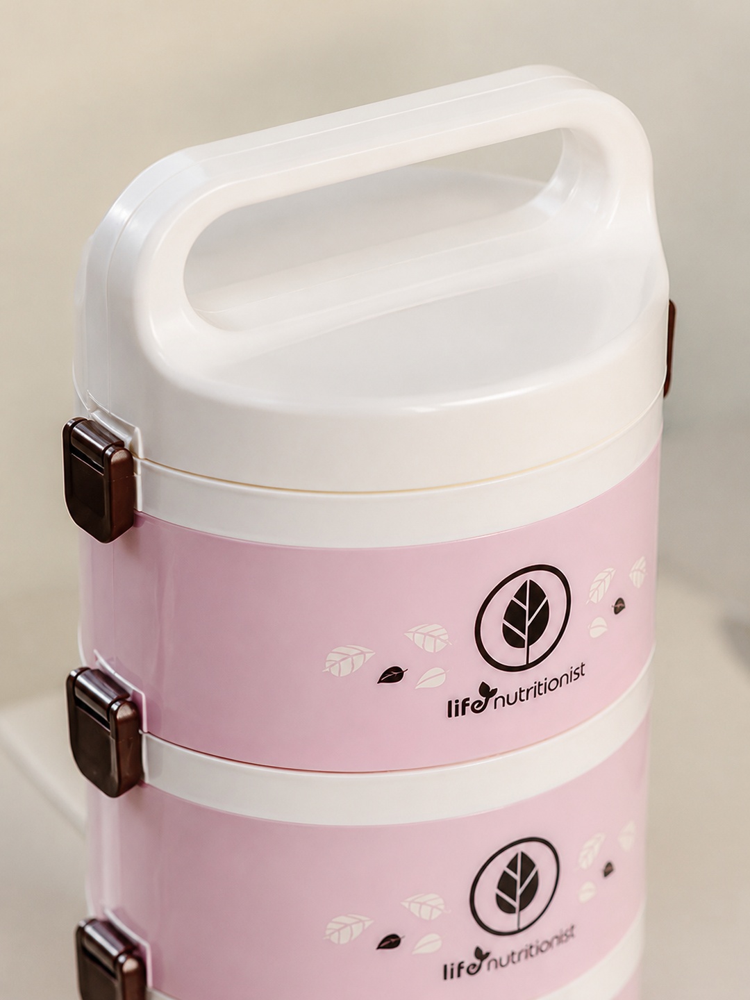 Pink 4-Tier 2450ml Insulated Lunch Box Set with Utensils and Bag