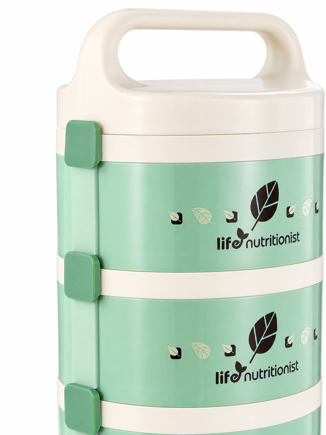 Green 1850ml Stainless Steel 3-Tier Lunch Box with Bag & Utensils
