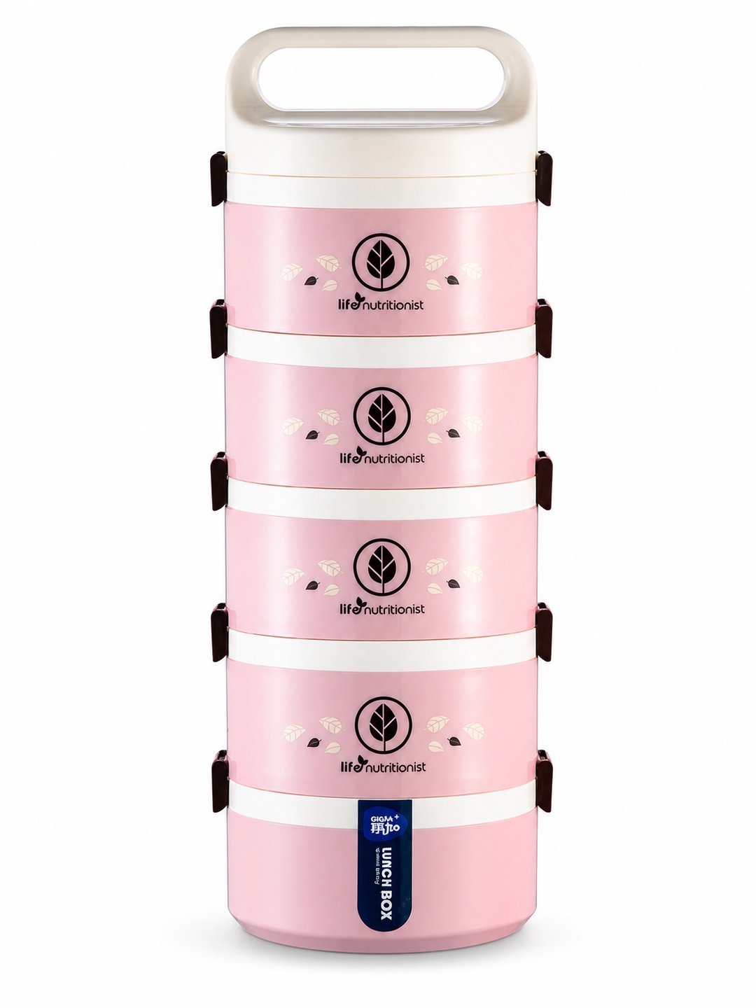 Pink 5-Tier 3050ml Lunch Box Set with Utensils and Insulated Bag