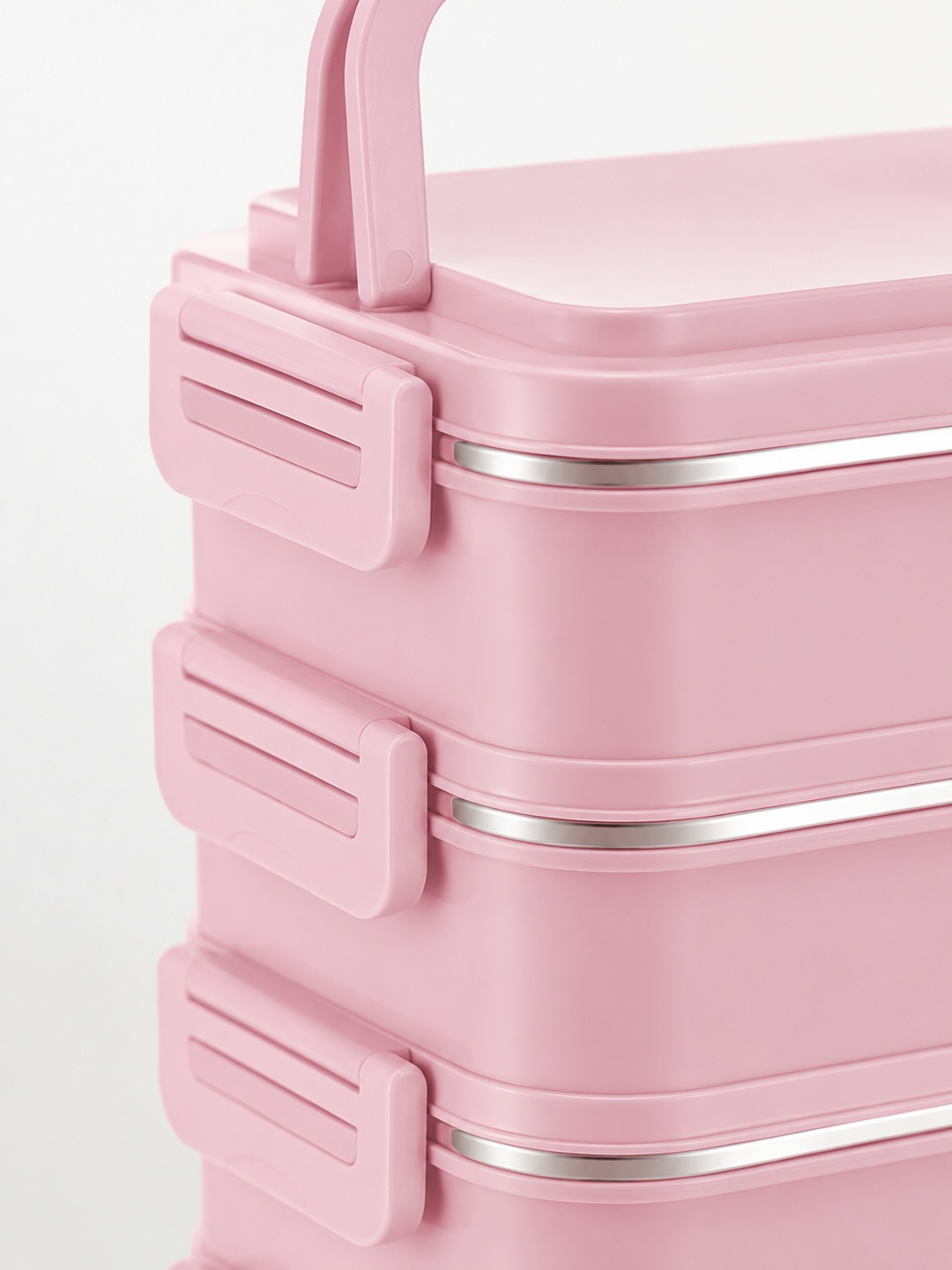 Pink 5-Tier 4500ml Stainless Steel Lunch Box Set with Cutlery and Bag