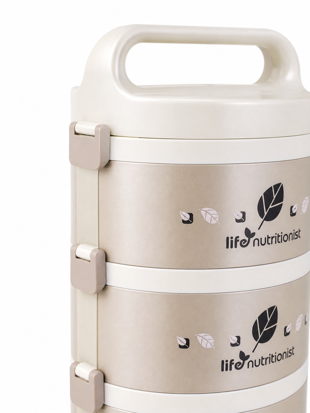 Khaki 4-Tier 2450ml Stainless Steel Insulated Lunch Box Set