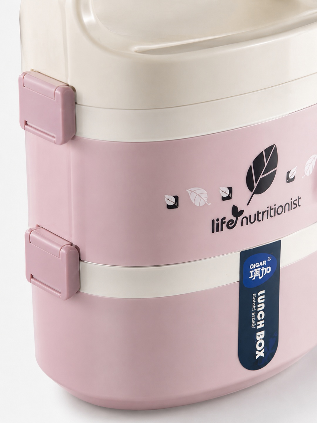 Pink 2-Tier Stainless Steel Insulated Lunch Box Set with Bag