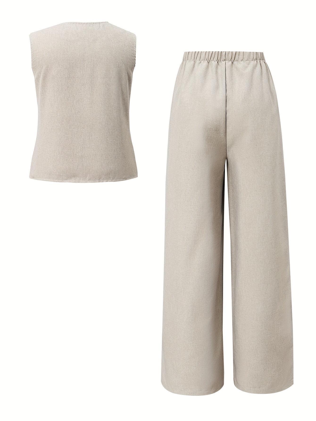 Beige Texture Pant Set