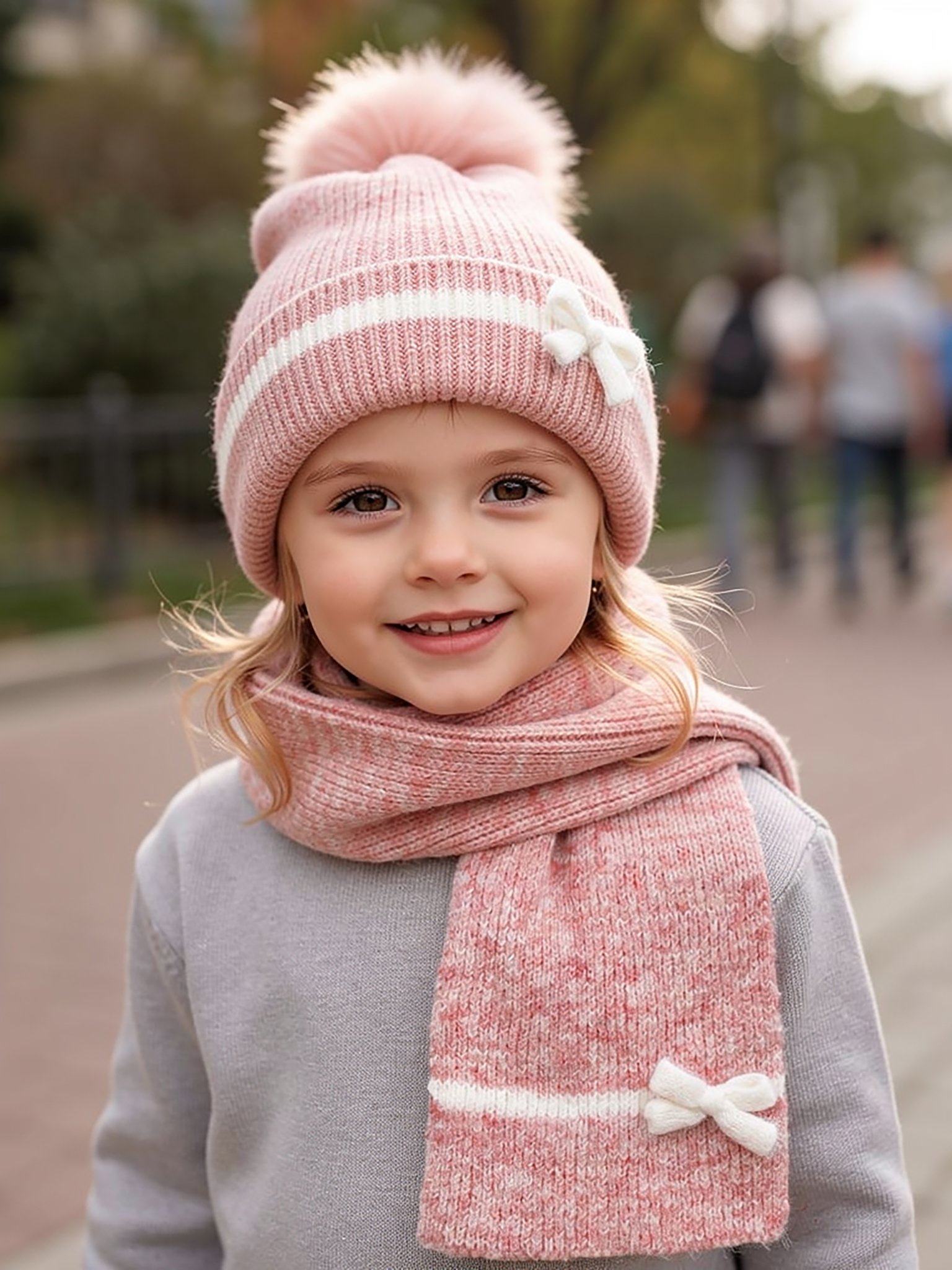Pink Striped Beanie