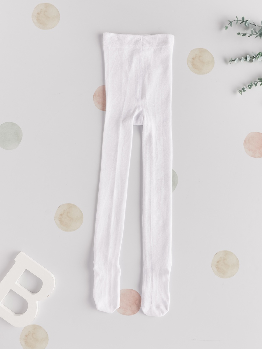 Pack of 2 - Solid BCI Cotton Tights with Cuffed Hem