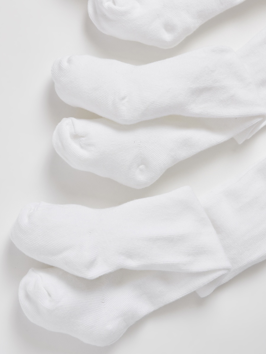 Pack of 3 - Solid BCI Cotton Tights with Cuffed Hem