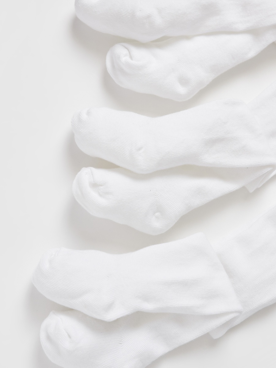 Pack of 3 - Solid BCI Cotton Tights with Cuffed Hem