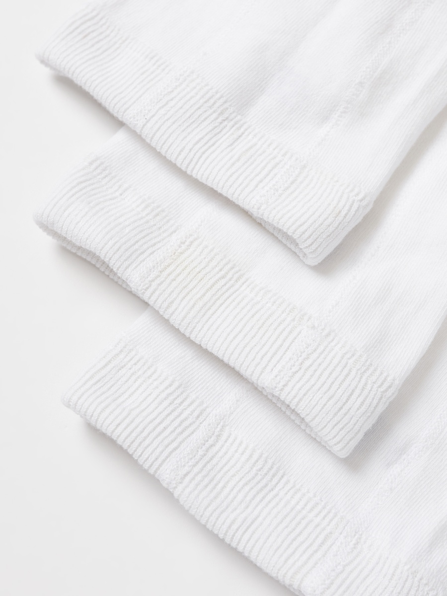 Pack of 3 - Solid BCI Cotton Tights with Cuffed Hem