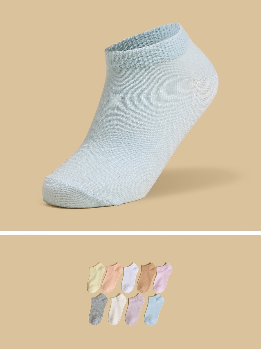 Pack of 9 - Plain Ankle Length Socks