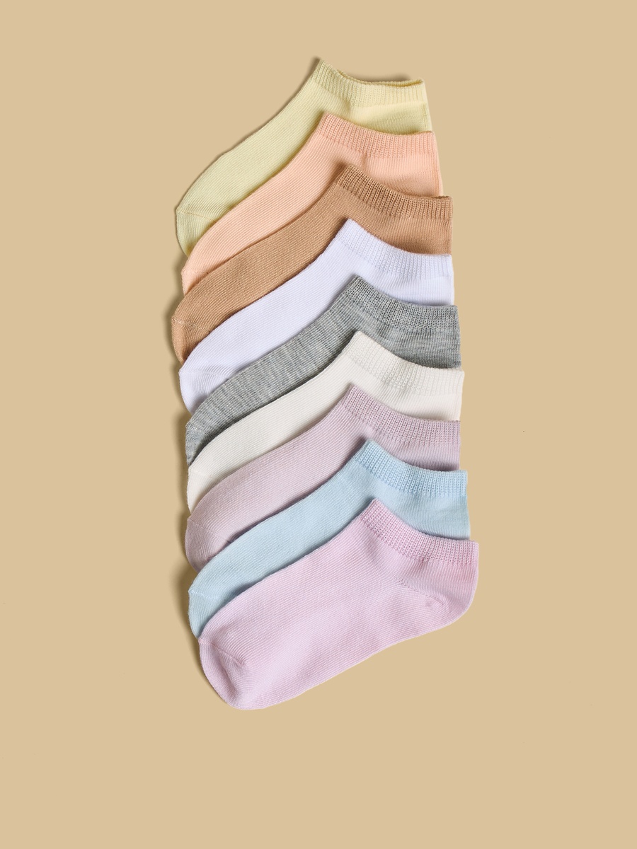 Pack of 9 - Plain Ankle Length Socks