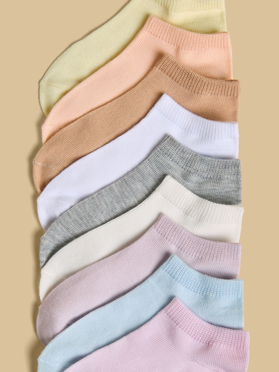 Pack of 9 - Plain Ankle Length Socks