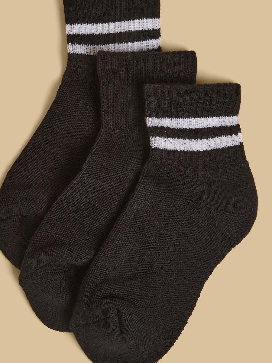 Pack of 3 - Textured Ankle Length Sports Socks