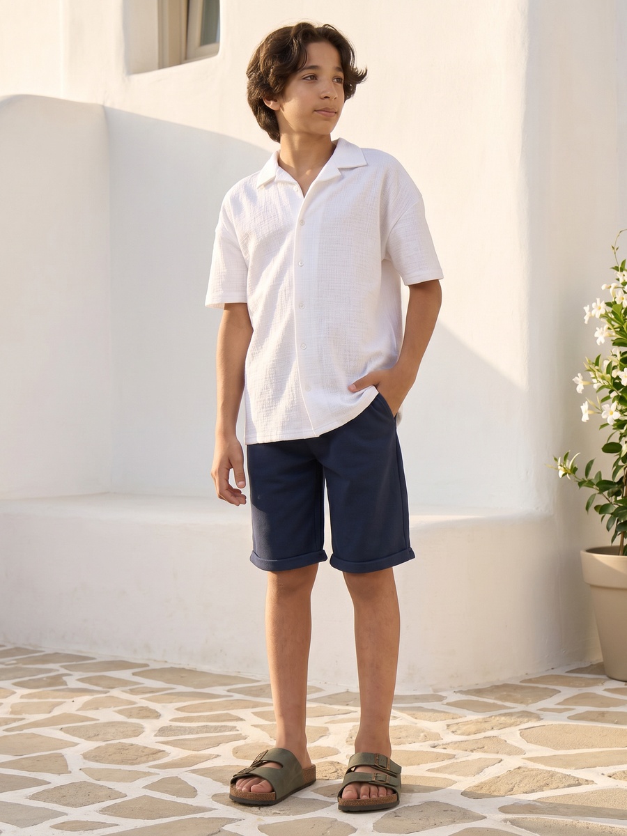 Textured Pull-On Shorts