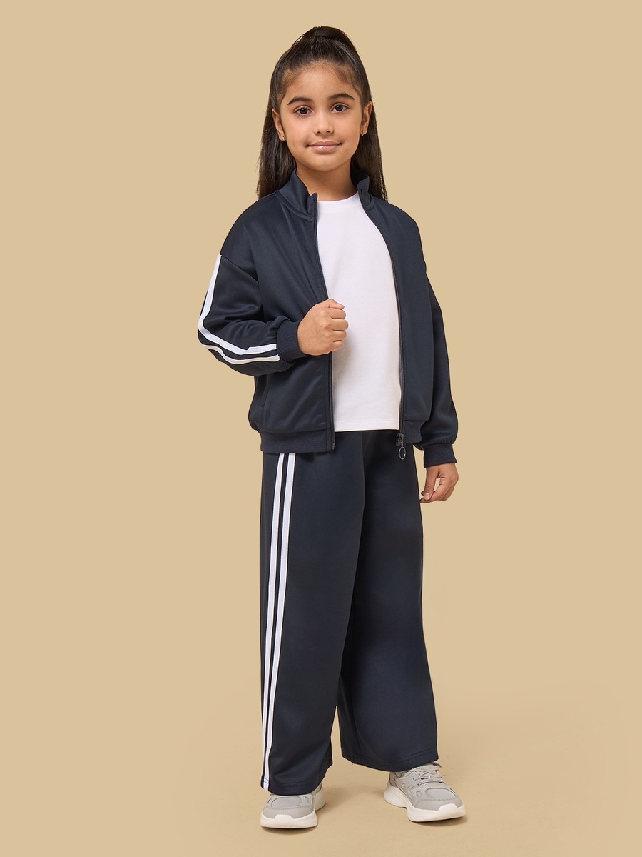 Tape Detail Jacket and Wide Leg Track Pants