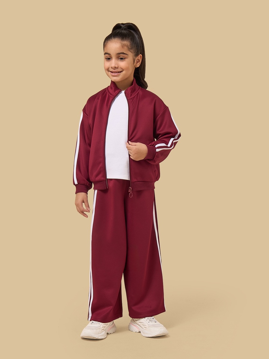 Tape Detail Jacket and Wide Leg Track Pants