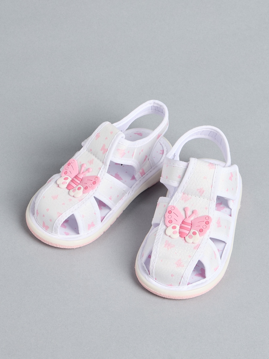 Butterfly Detail Fisherman Sandals with Hook and Loop Closure