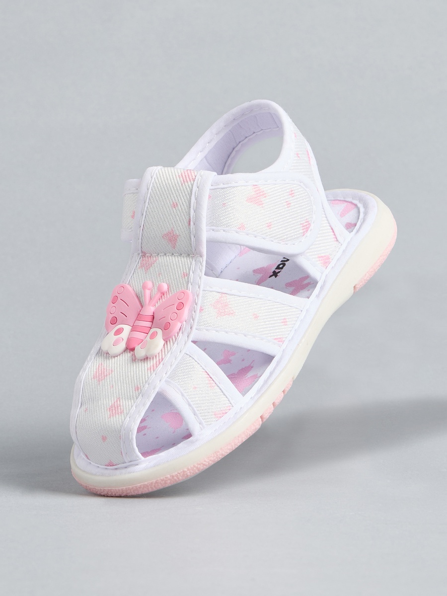 Butterfly Detail Fisherman Sandals with Hook and Loop Closure