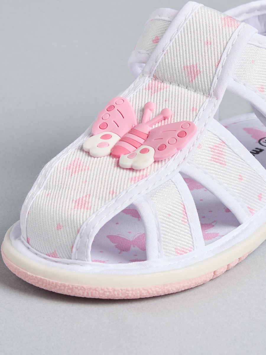 Butterfly Detail Fisherman Sandals with Hook and Loop Closure