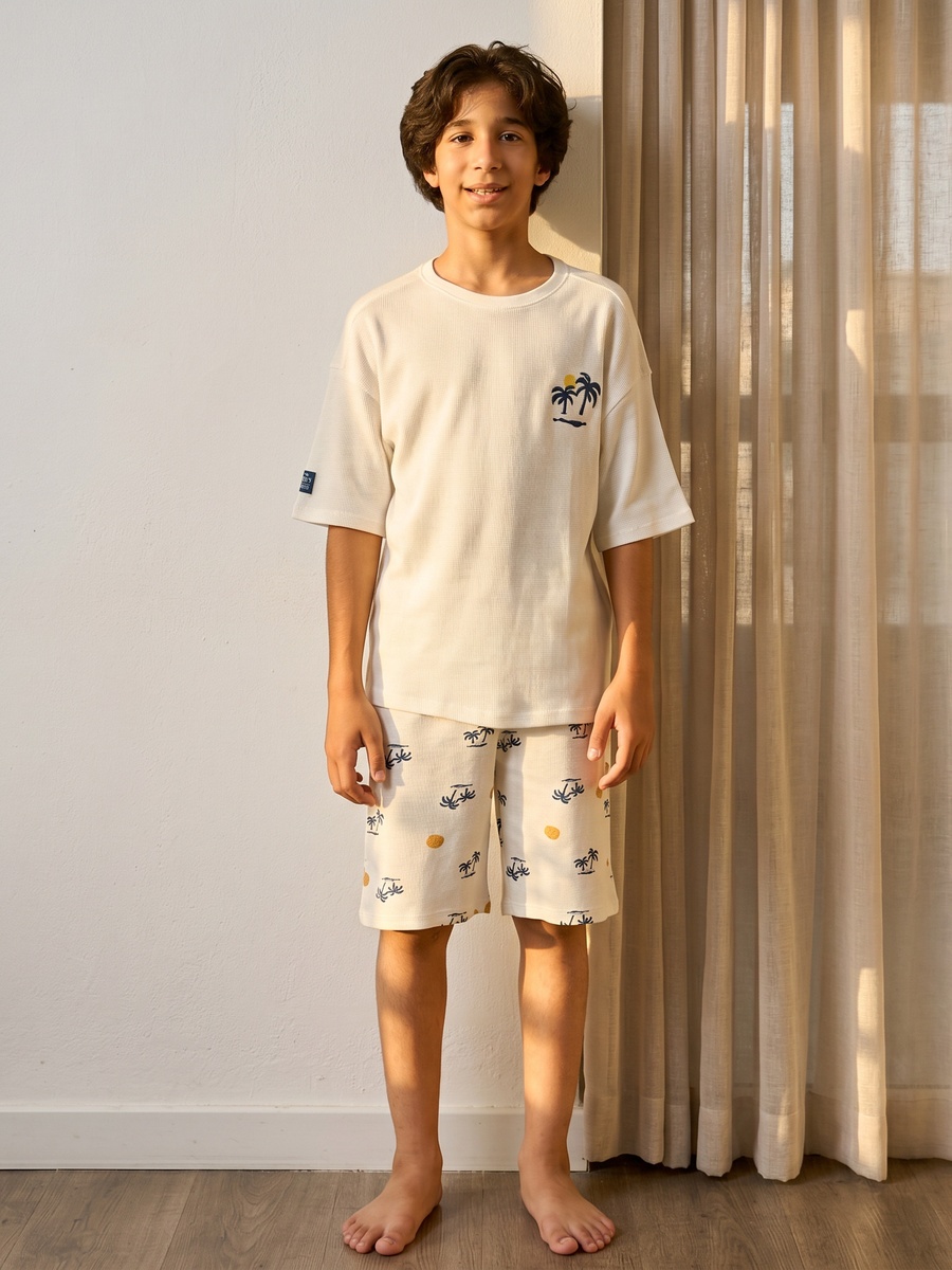 Palm Tree Print Shorts Set